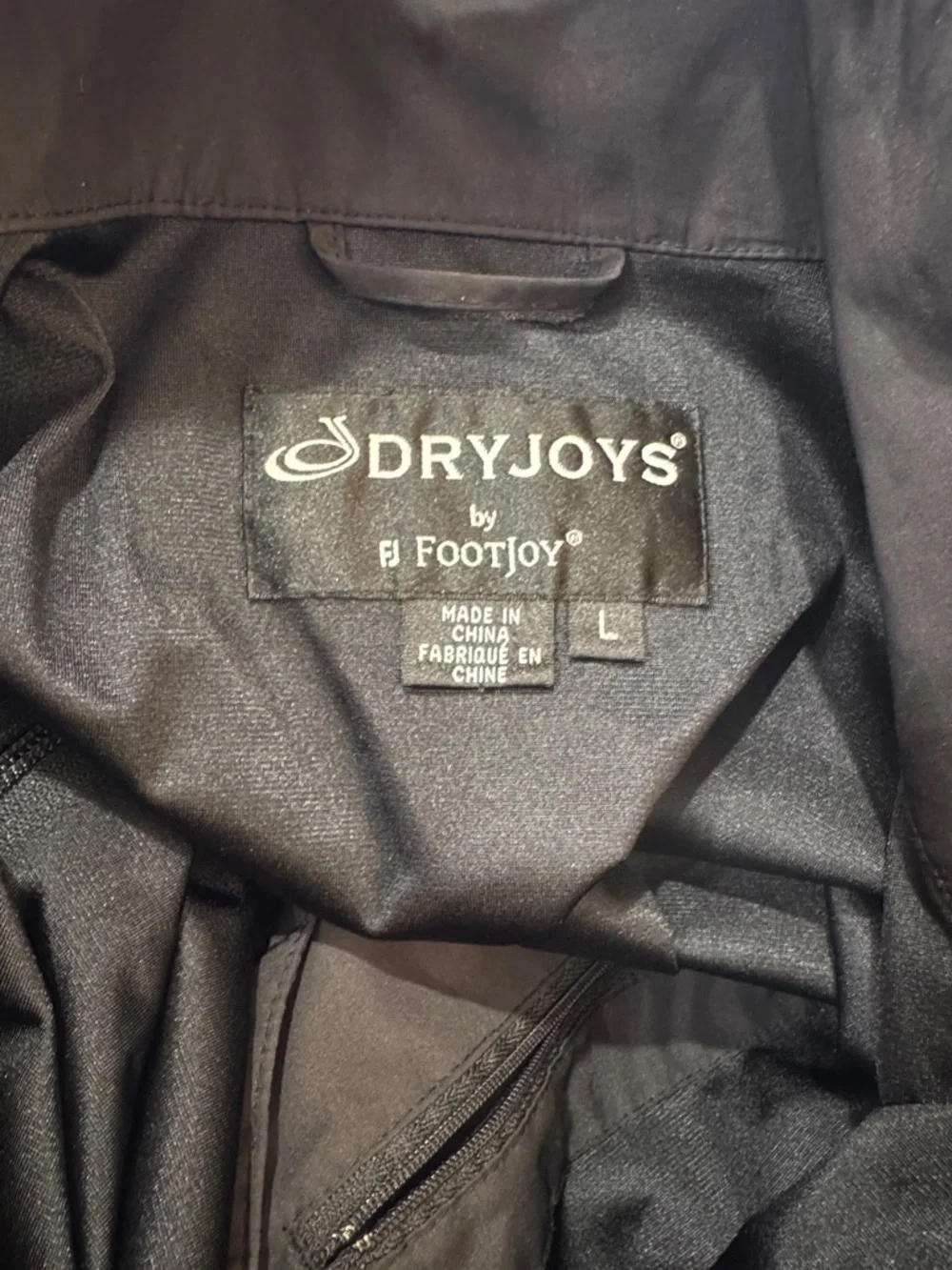FootJoy Dryjoy Men’s Golf Jacket Size Large Black - Picture 2 of 3